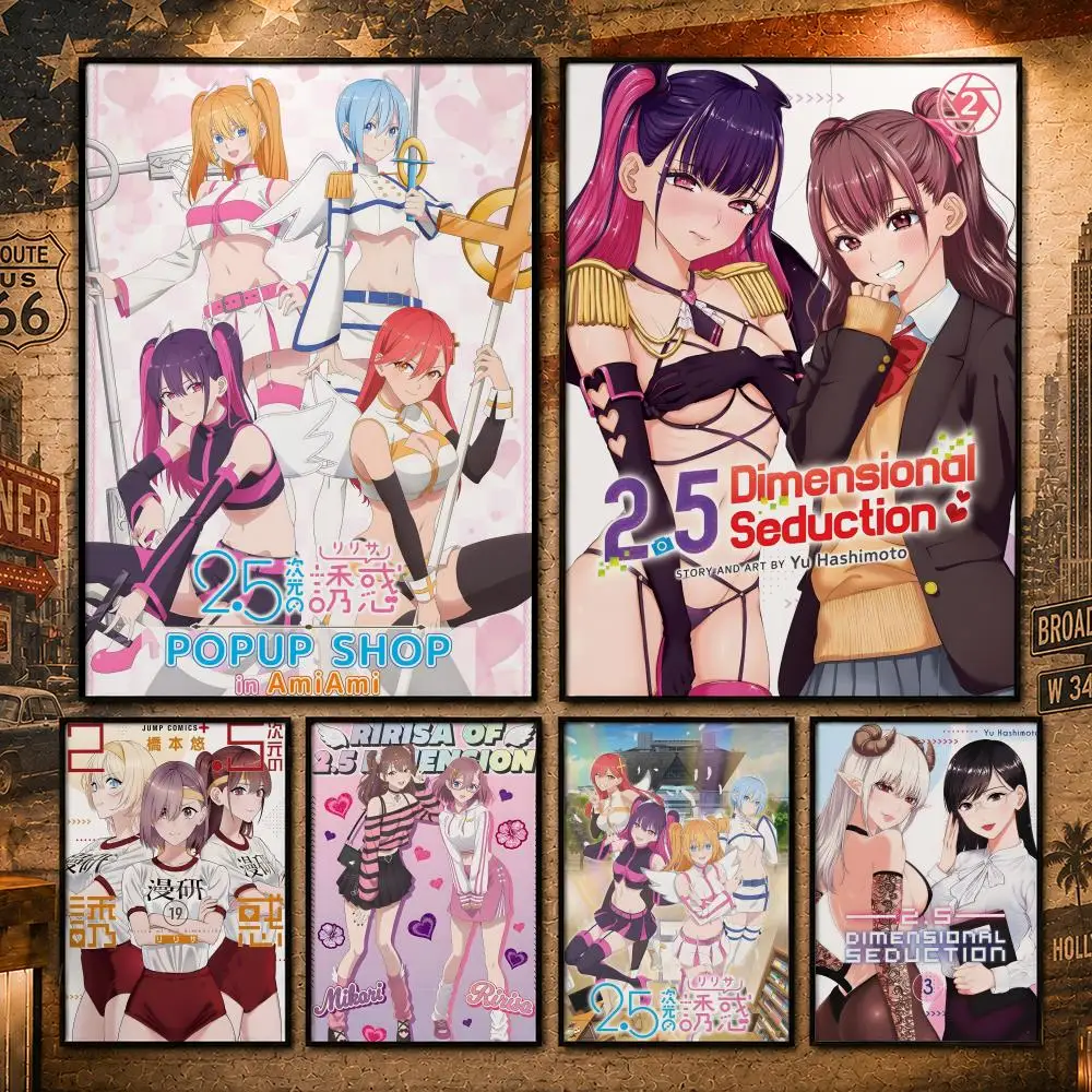 Popular Anime 2-2.5 Dimensional SeductionS Poster Vintage Retro Anime Poster Stickers Peel and Stick Wall Art Home Decor