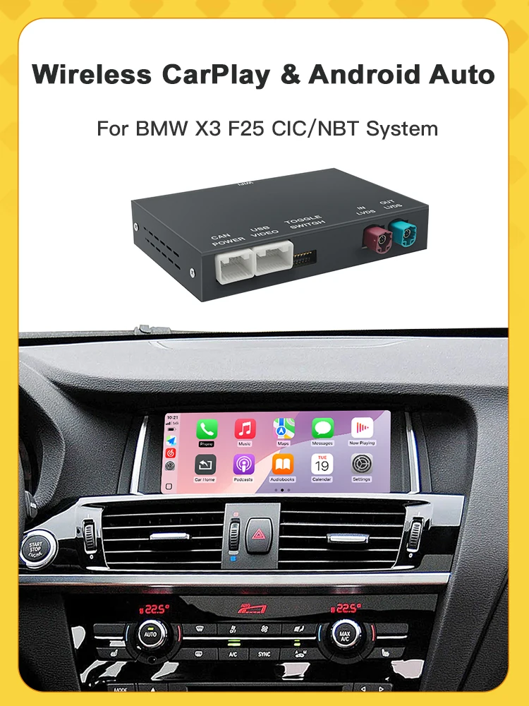Upgrade draadloze CarPlay Android Auto multimedia-accessoires voor BMW F48 F88 F15 F85 F16 NBT EVO systeem met BT Mirror Link GPS - afbeelding 2