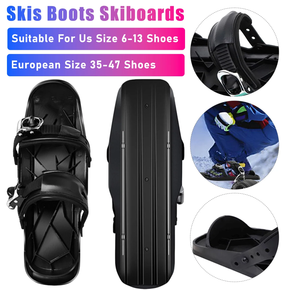 

Winter Sled Skates Compact Skiing Accessory Outdoor Sports Lightweight Skis Snowblades Multifunctional Adjustable Skiing Tool ﻿
