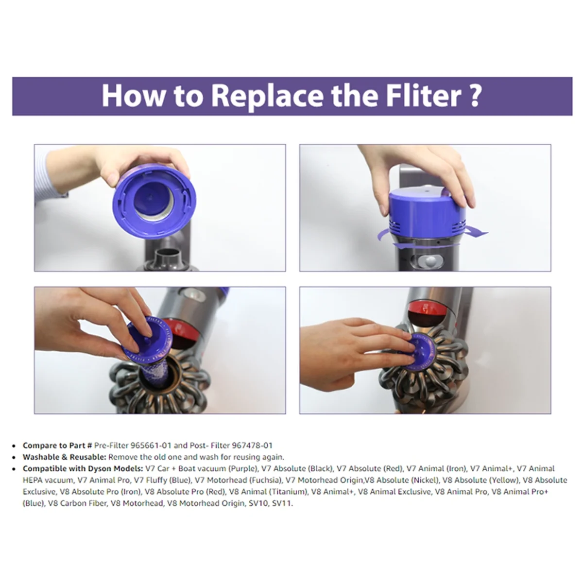 

Vacuum Cleaner Accessories Replacement Vacuum Filters for V7, Animal and Absolute Vacuum, Compare