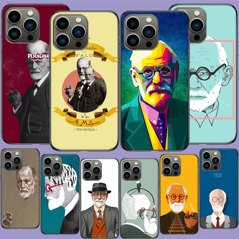 Funda de teléfono Sigmund Freud Founder of psychoansis para Iphone, 15, 14, 13 Pro Max, 12 Mini, 11 Pro, XR, X, XS Max, 6, 6S, 7, 8 Plus, 5, SE, 202