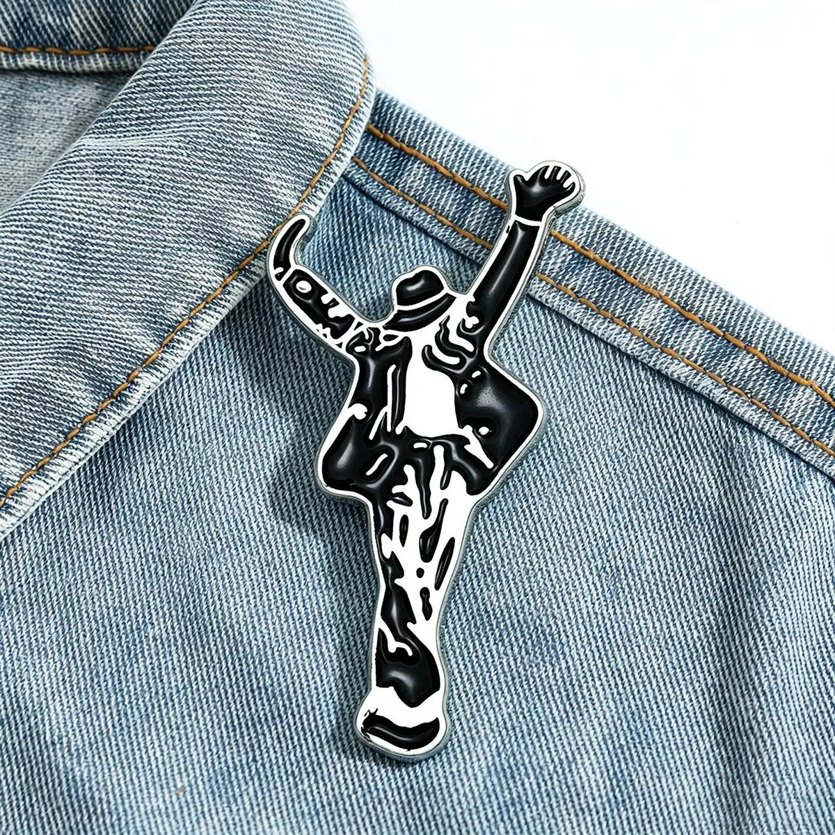 Classic Artist Dance King Michael Enamel Brooch Metal Character Badge Lapel Pin Cosplay Jewelry Accessories Fan Collection Gifts