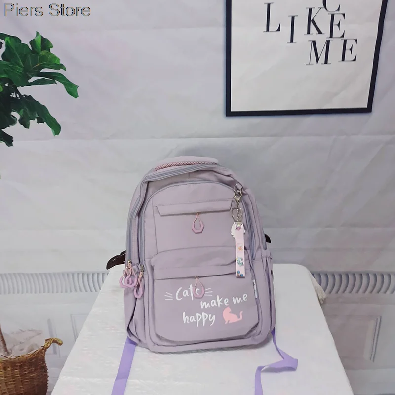 กระเป๋าเป้สะพายหลังนักเรียนหญิงสำหรับวัยรุ่น ผู้หญิง เด็ก สีชมพู กระเป๋าโรงเรียนประถม มัธยม กระเป๋าเป้เด็ก