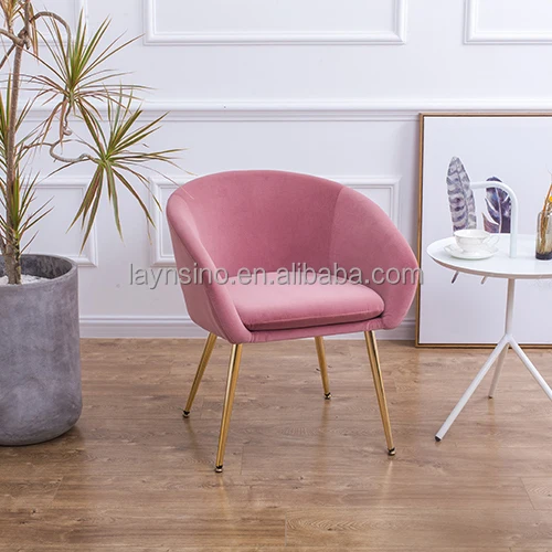

Modern Hotel Leisure Area Waiting Room Living Room Luxury Cafe Dining Bedroom Tufted Reclining Pink Velvet Chairs