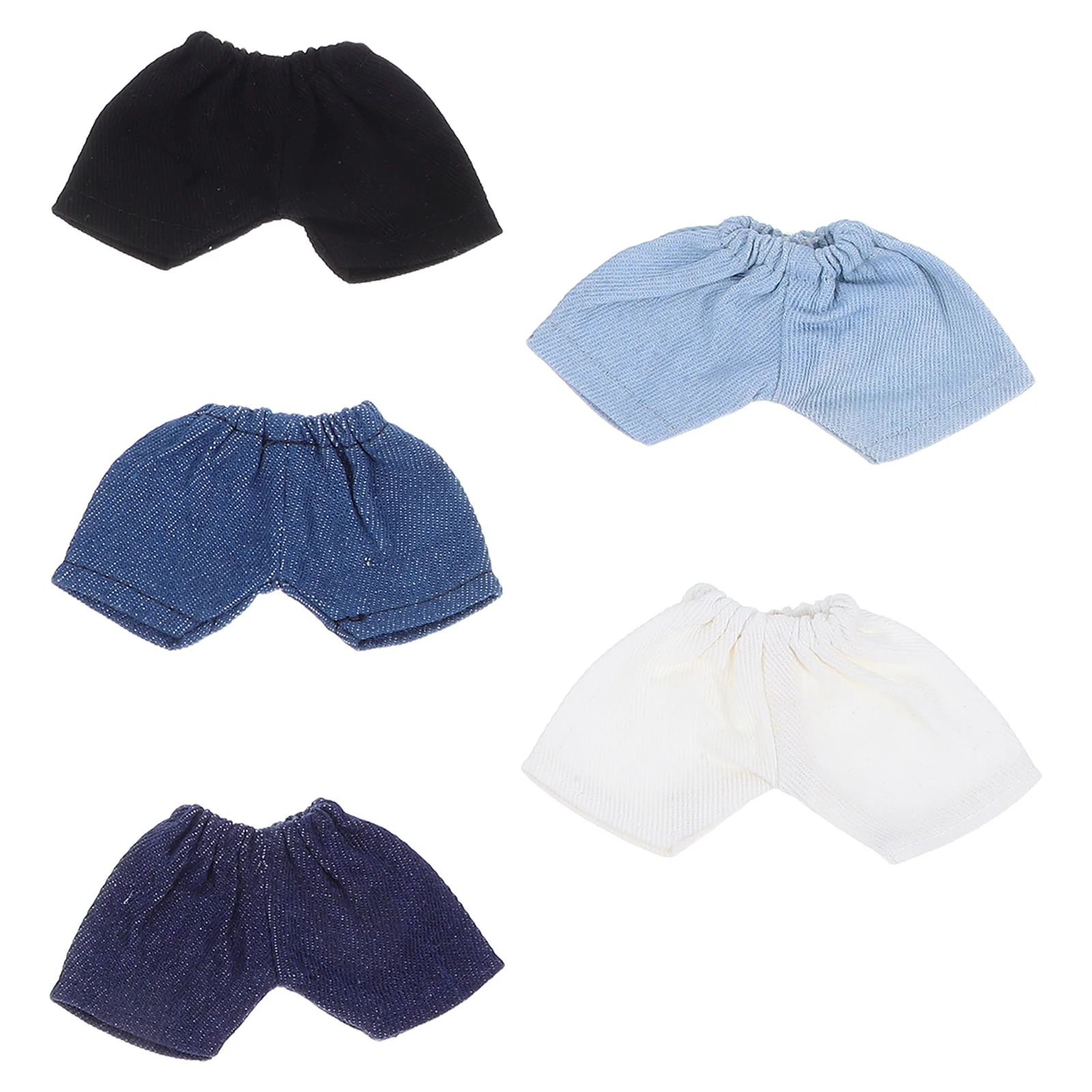 

5Pcs 20Cm Kids Pants Soft Fabric Elastic Waist Short Outfit for Mini Plaything Vibrant Up Role Play Accessories