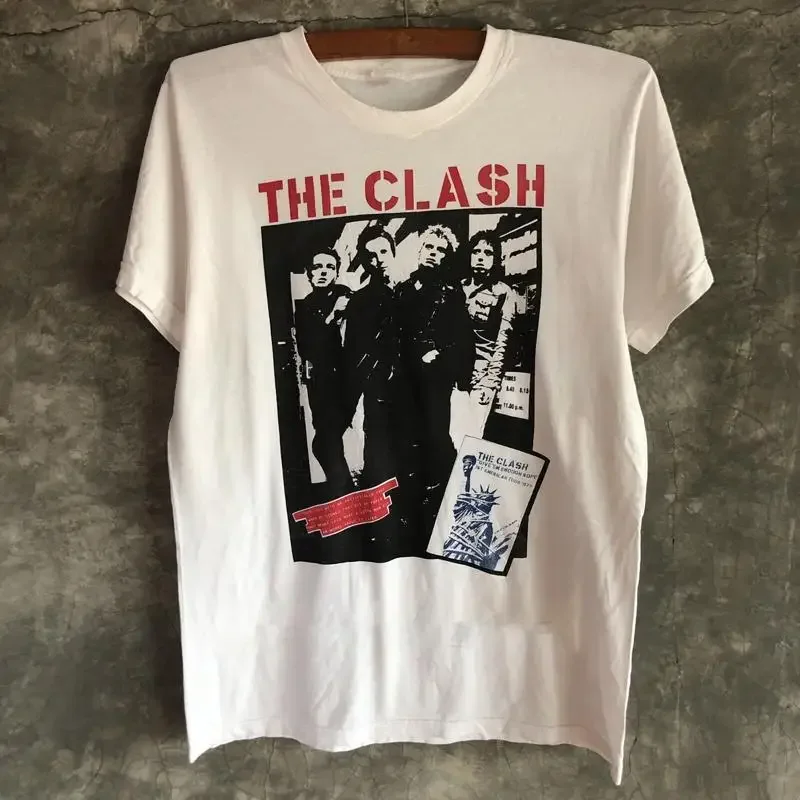 The Clash Rock Punk Band Tour Music Cotton T Shirt Full Size