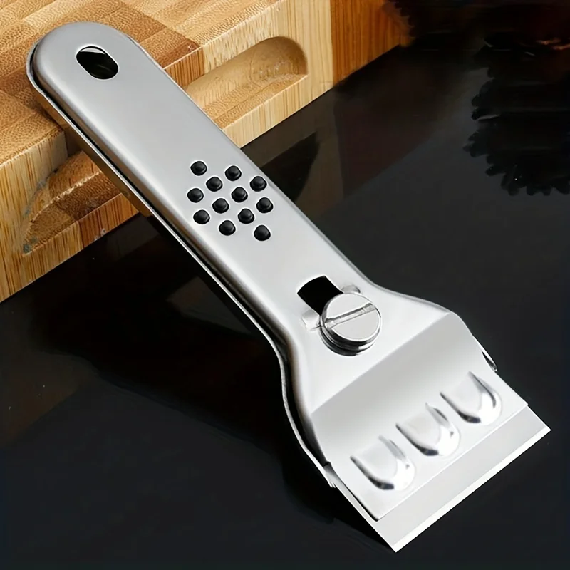 Stainless Steel Cleaning Scraper Razor Blade Remover Tool for Glass Stovetop Tile Paint Glue Sticker Residue Removal