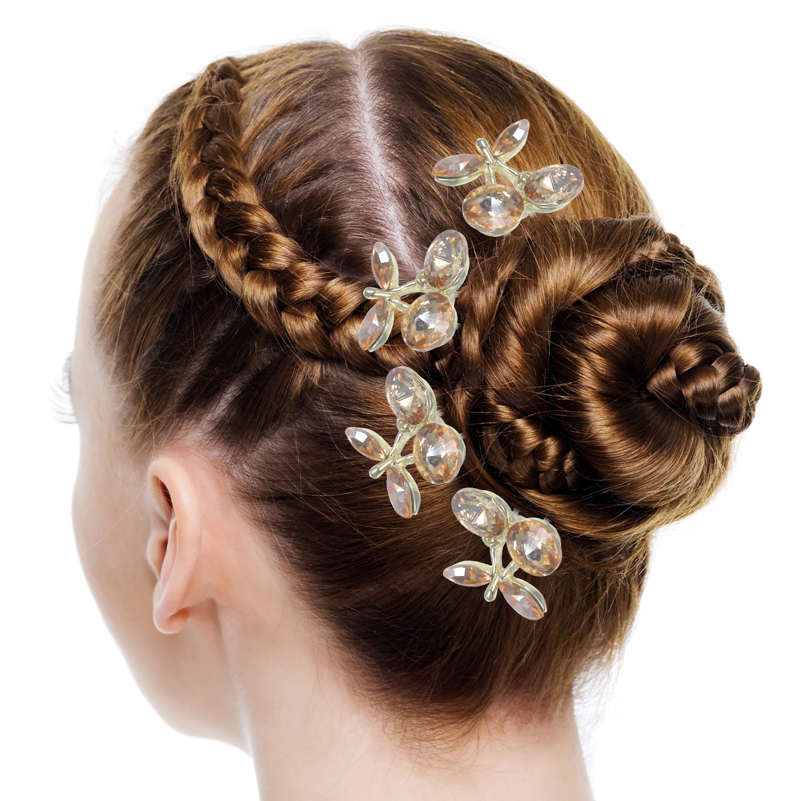 

4 Pcs Hairpin Bridal Elegant Accessories for Girls Sticks Buns Clips Wedding Pins Metal Updo U-clip Fork