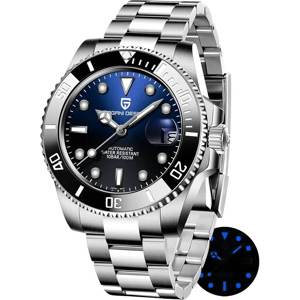 

Дизайнерские часы для мужчин с японским механизмом NH35/8215, автоматические, 40 мм, сапфировое стекло, нержавеющая сталь 316L, водонепроницаемые, для дайвинга.