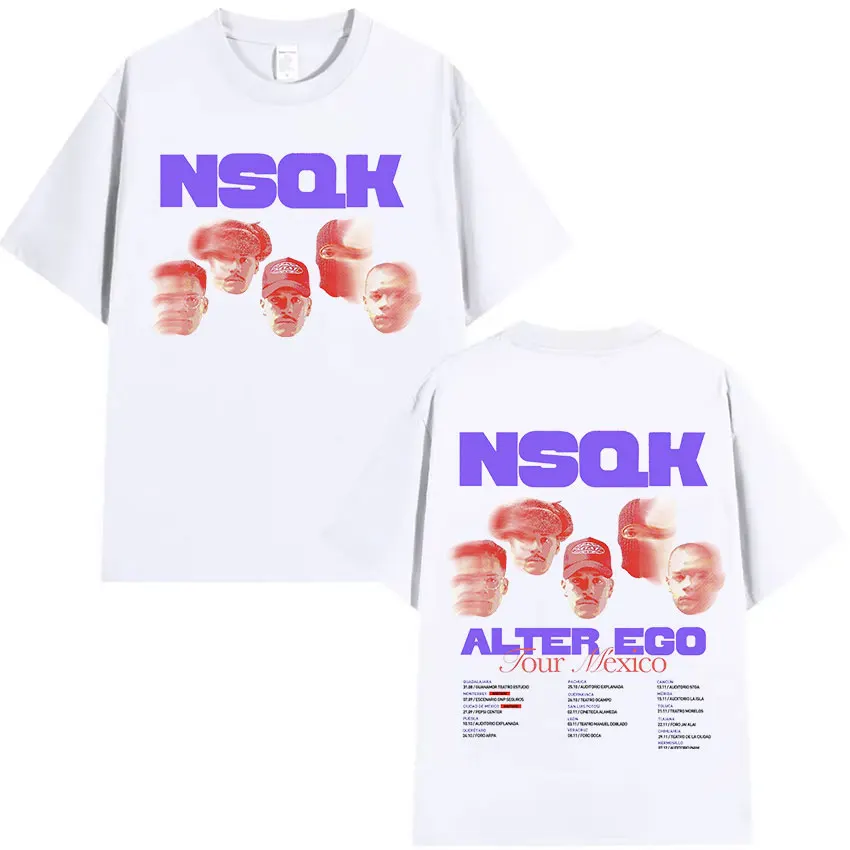 Rapper NSQK ALTER EGO Tour 2025 Graphic T Shirt Men's Vintage Oversized Cotton T-shirt Y2k Man Hip Hop Fashion Clothing T-shirts