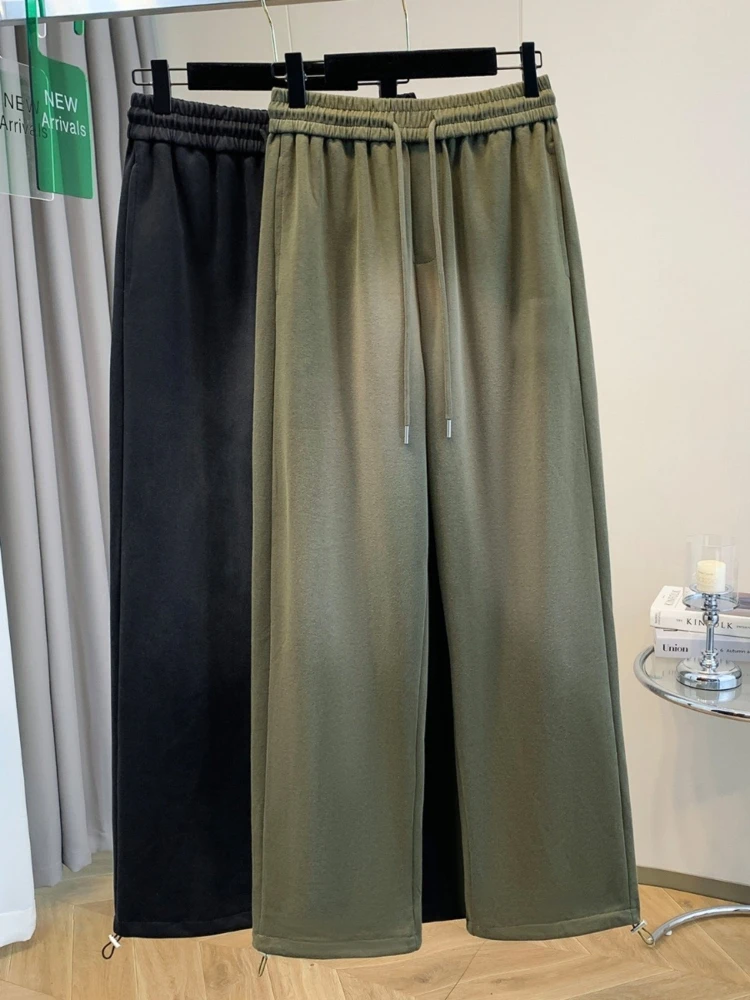 

Женские повседневные спортивные брюки в американском стиле, новые весенние модели, свободные и универсальные, модные, с эластичной высокой талией, прямого кроя.