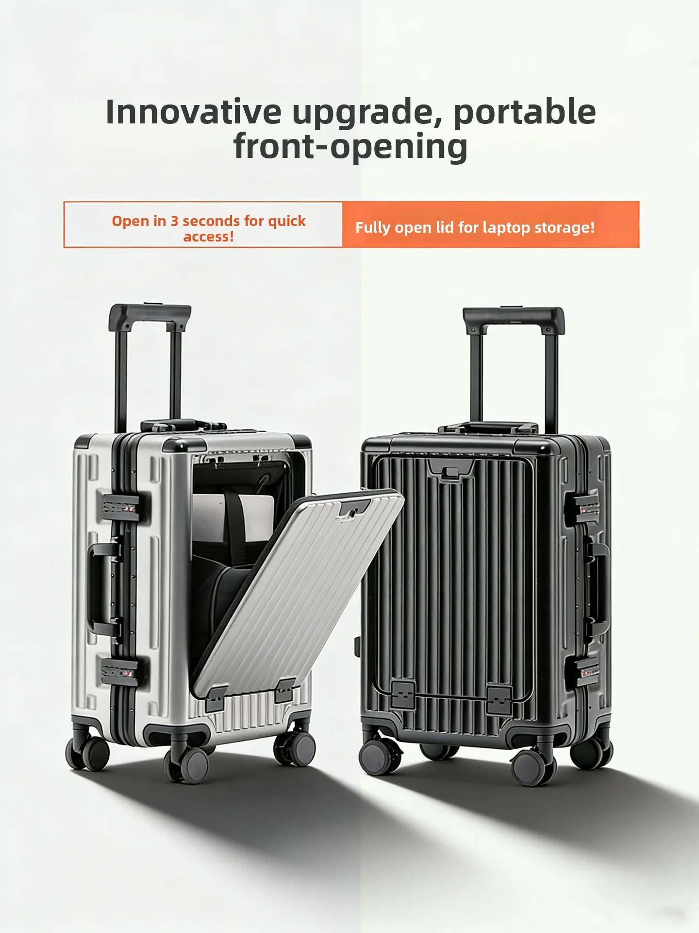 

2026 New 20 Inch Multi-Functional Front Opening Travel Suitcase Busin Pull Rod Suitcase Boarding 24 Inch Password Box