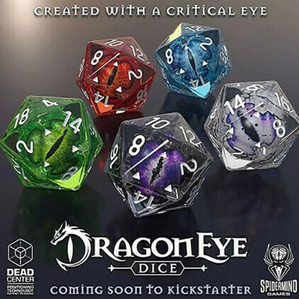 New Dragon Eye Dice Resin Crafts Polyhedral Crystal Longan Dice Home Decor Ornaments Tarot Game Party Toys Desktop Entertainment