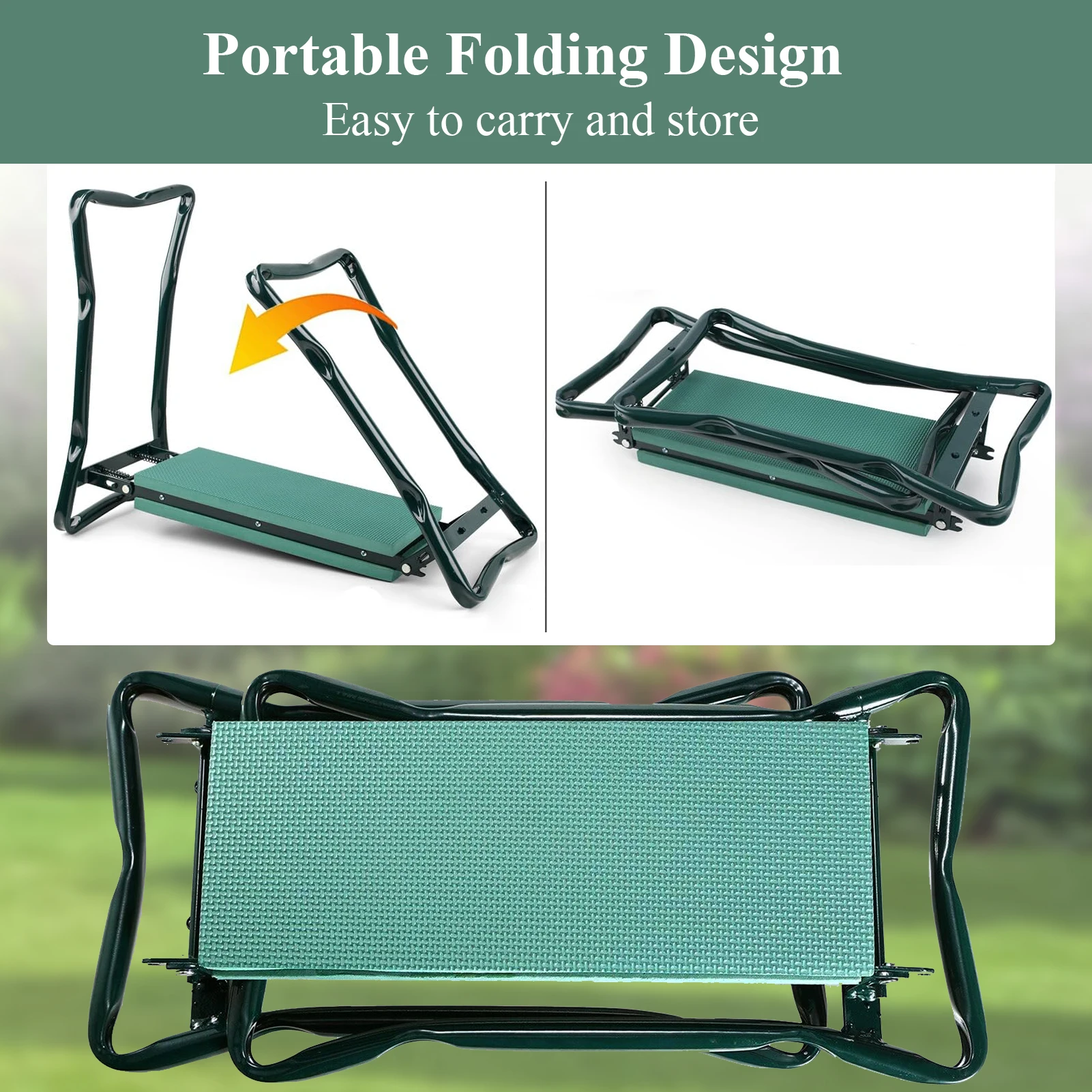 Garden Seat and Kneeler 2 Handles Garden Seat Portable Garden Kneelers Gardening Seat, Soft Chair for Planting for Kneeling