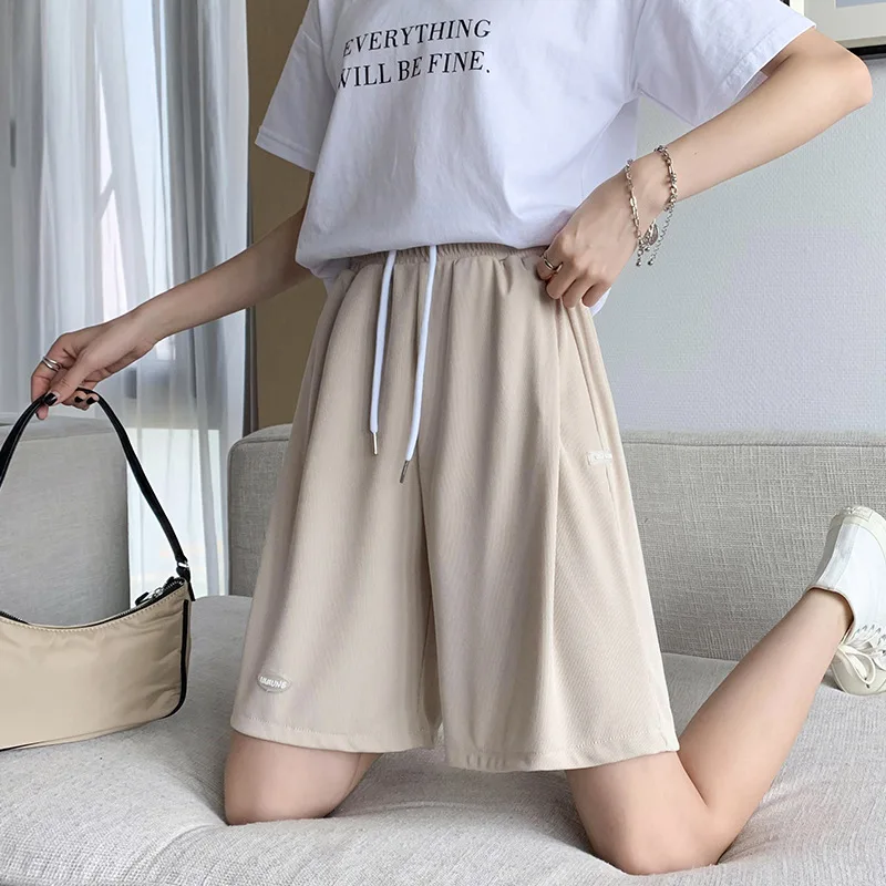 Dames Grote Maat Hoge Taille Losse Korte Broek Korte Joggingbroek Streetwear Dames Shorts 2023 Hete Zomer Casual Ijs Zijde Biker Shorts