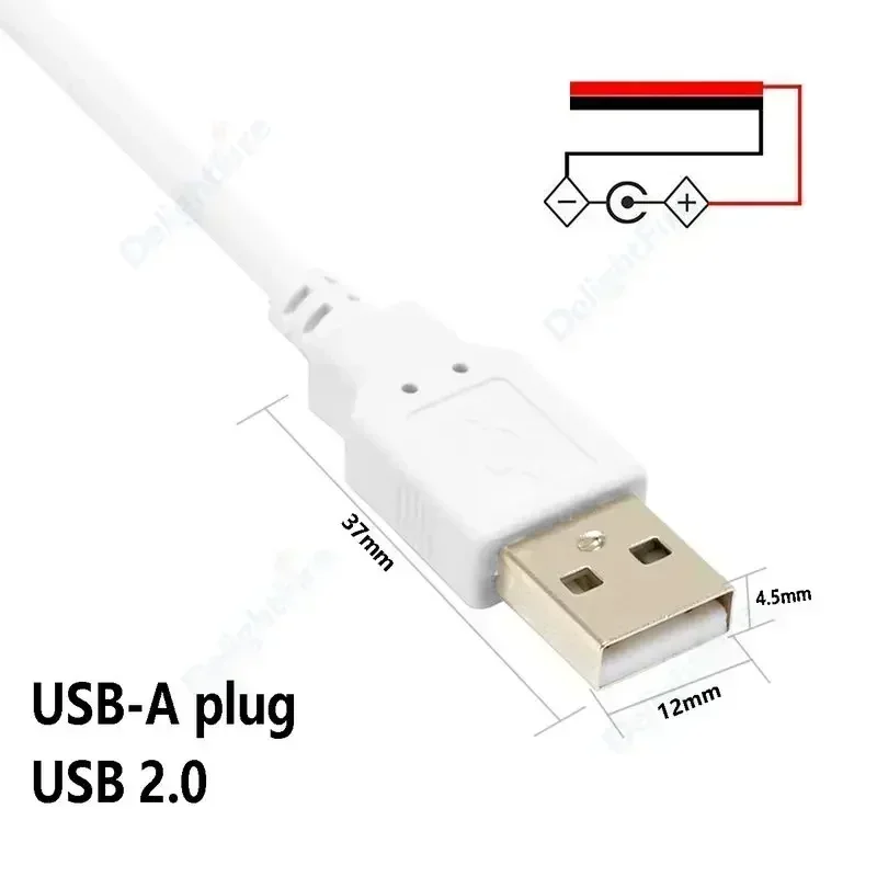 2pin USB 2.0 Power Cable DC Male Female Plug DIY Pigtail Cable For 5V 12V USB Equipment Installed DIY Replace Repair appliances