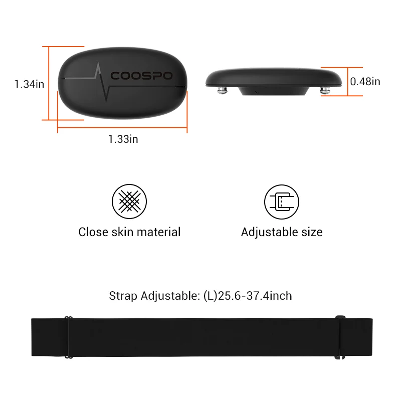 COOSPO H6M หน้าอก Heart Rate Monitor สายคล้องบลูทูธ 4.0 ANT + Heart Rate Sensor กันน้ําสําหรับ Garmin Wahoo
