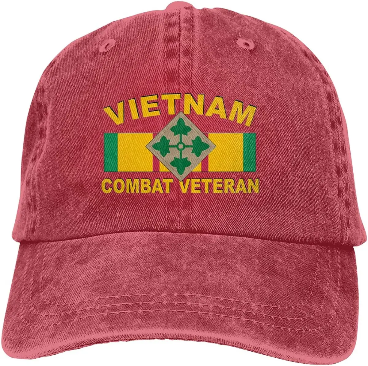 4th Infantry Division Vietnam Combat Veteran Adjustable Baseball Cap Dad Hat Trucker Cap