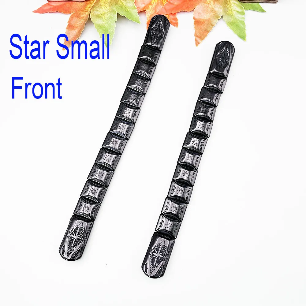 

NJ124 CHETKI Black Fingertip Flip Release The Pressure Meditation Prayer Wolf Look Moon 3DResin Small Star Flower Pattern Rosary