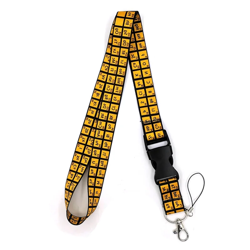 Periodic table of the elements Neck Strap Lanyards ID badge card holder keychain Mobile Phone Strap Gift Ribbon webbing necklace