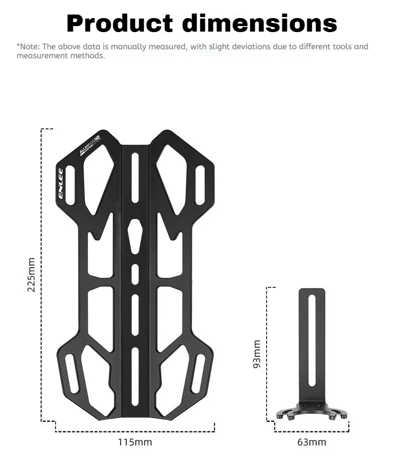 ENLEE leichter Gabelhalter aus Aluminiumlegierung, hochbelastbarer 20KG Lastenträger, Taschen- und Flaschenhalter, geeignet für Fahrradverpackungen. – Detail 4