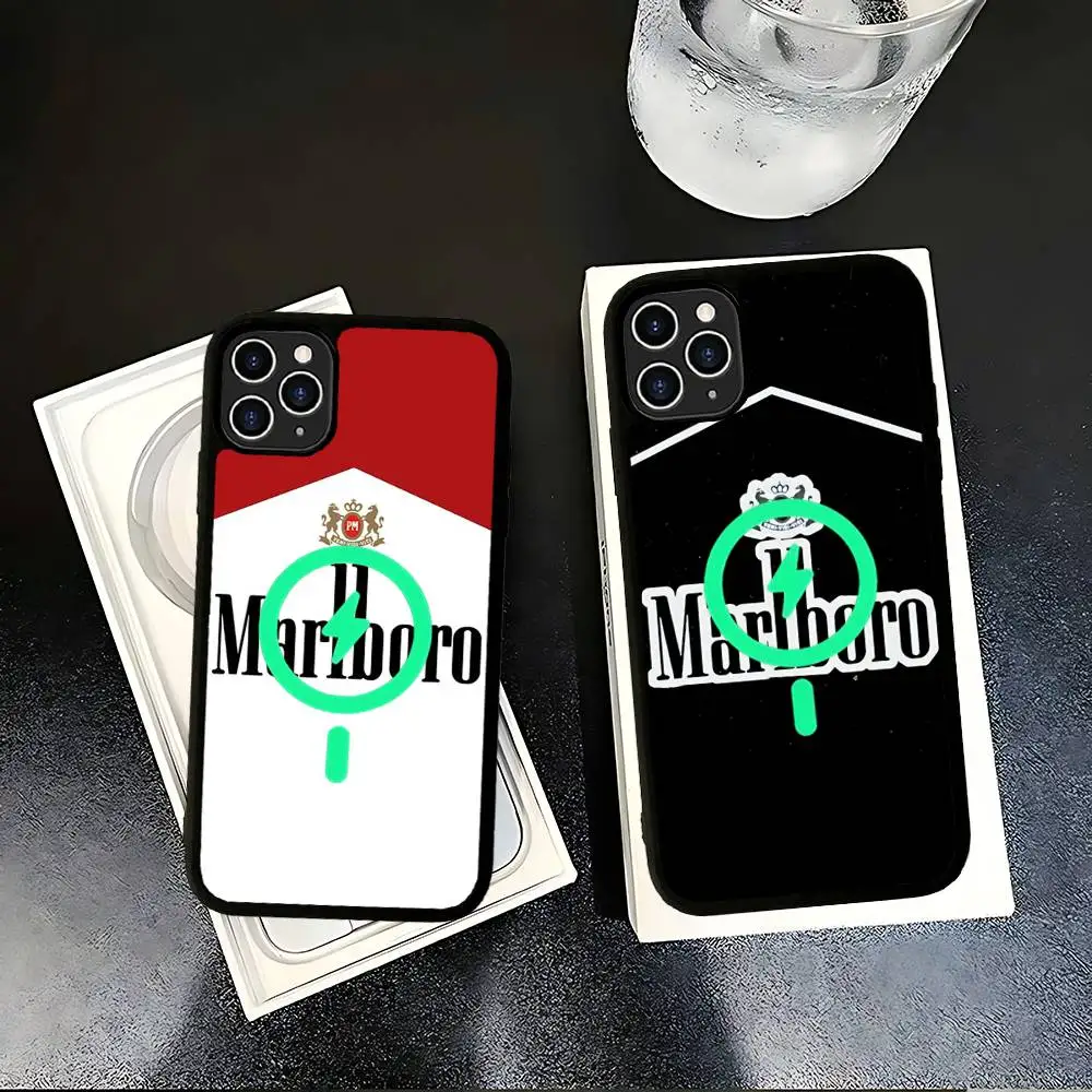 

Чехол для телефона M-Marlboro в стиле ретро для Magsafe, противоударный чехол для iPhone 17 Air 16 15 14 13 12 11 Pro Max Plus