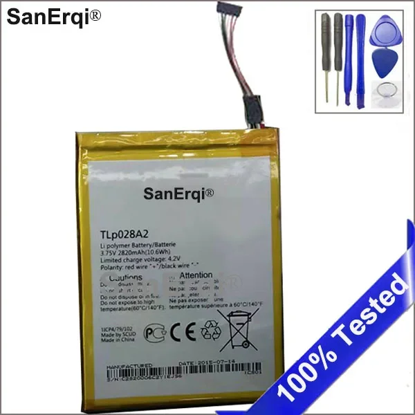 Batería de teléfono TLp028A2 /TLp028AD para Alcatel One Touch Pixi 3 (7) LTE / Pixi 3 7,0 4G 2820mAh batería