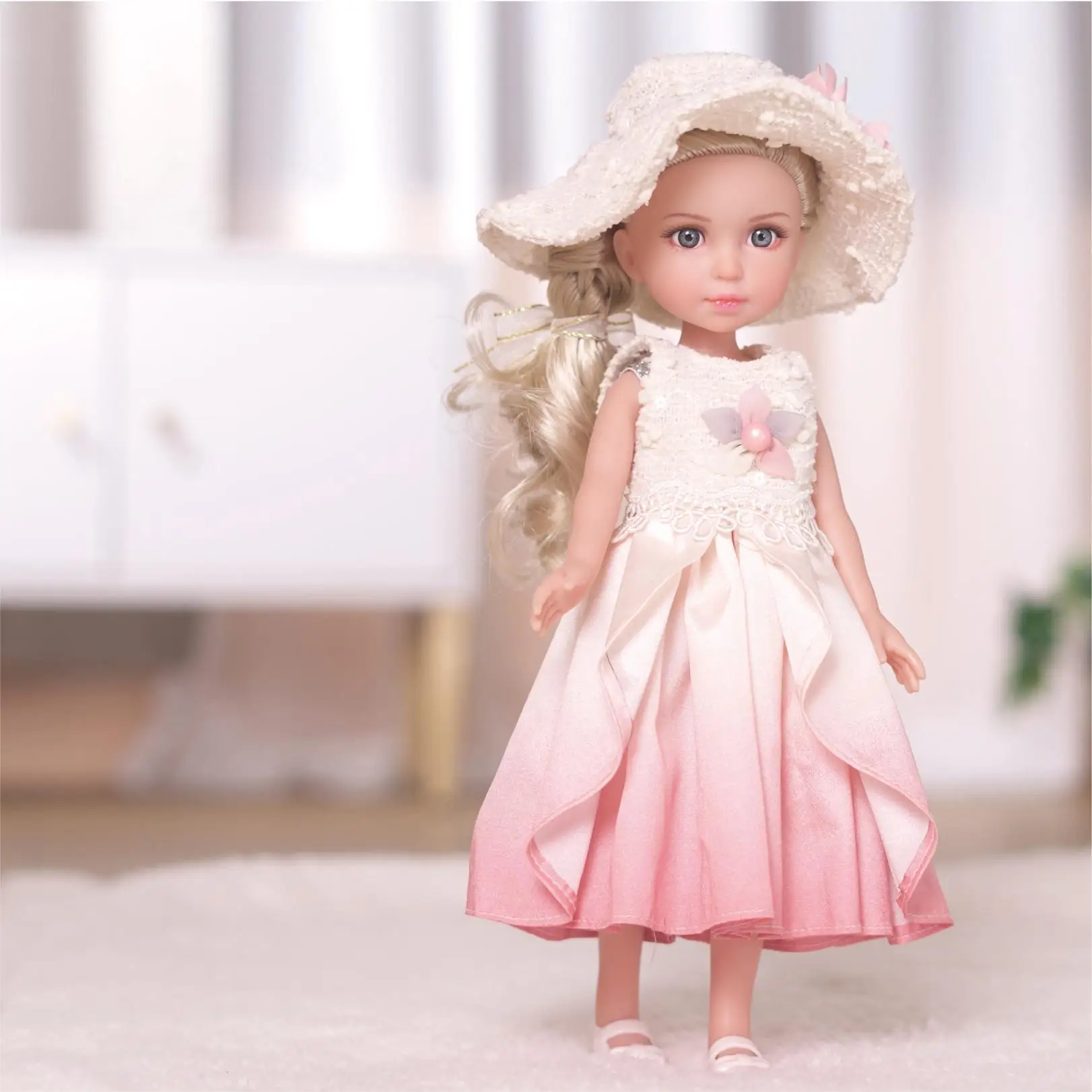 Girl\'s Full Vinyl Princess Doll with Clothes, Cute Madeup Doll, DIY Toys for Girl, Friend Gift, 14 Inch, 34cm, 1/6 BJD