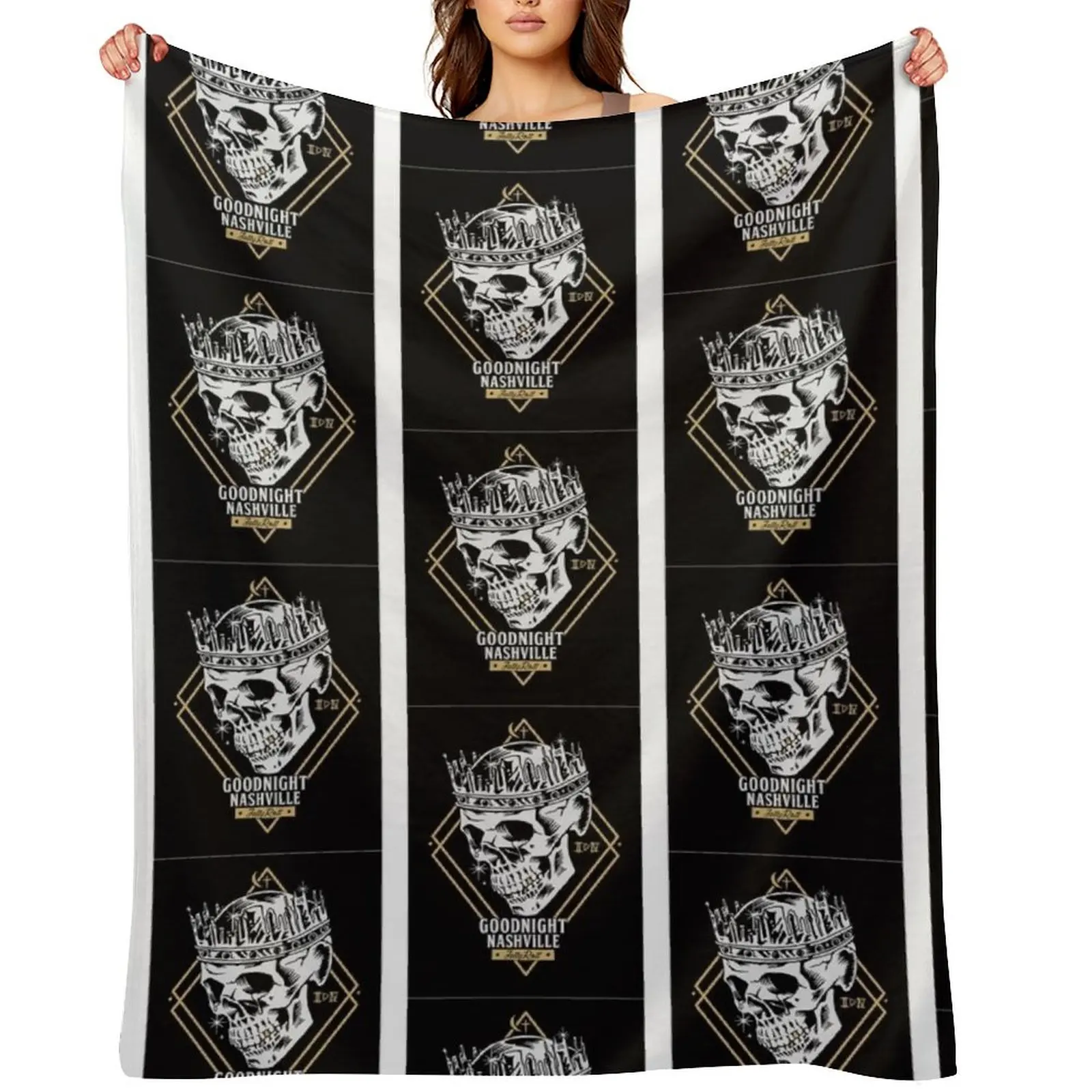 

goodnight skull Throw Blanket Beautifuls Moving Thermal warm for winter Blankets
