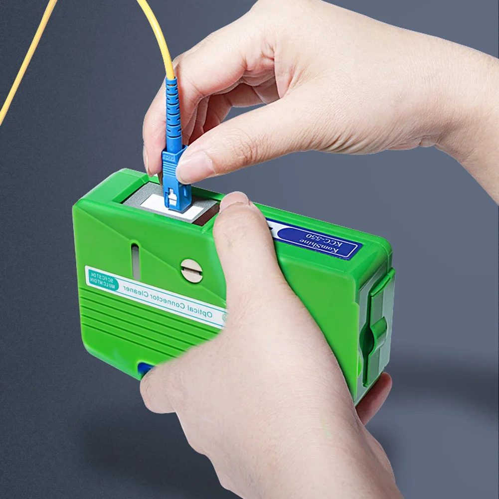 Fiber Cleaning Box SC FC ST LC MU MT D4 DIN Optical Connector Cleaner Cleaning Box Cleaning Tool 500+ Times Clean Core