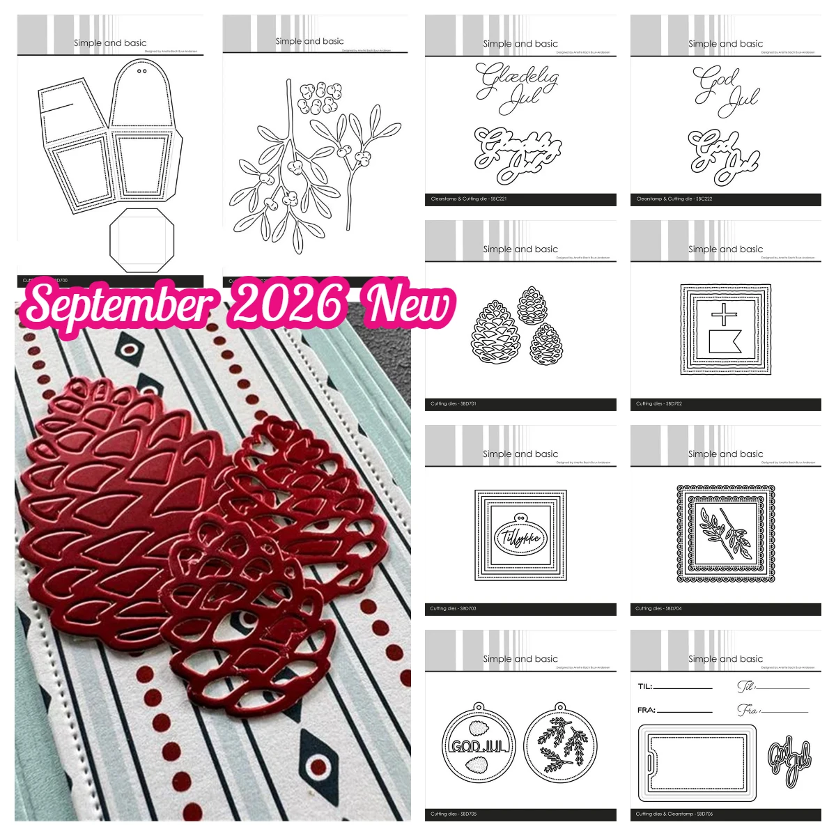 Dan/Mw/Simple and Basic Open Heart Elk Drum Number Calendar Doors Christmas Cutting Dies DIY Scrapbook Paper Card Making Craft