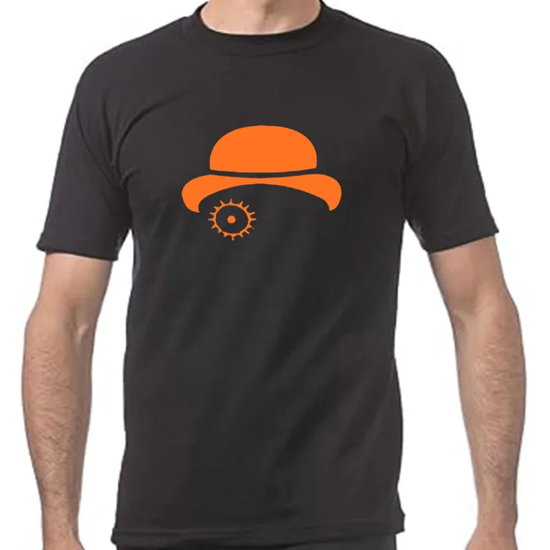 T-Shirt Summer Men Mechanical Orange Film Cotton T Shirt Short Sleeve Funny Printed Mens 2024 Fashion Style Anime Clothes Manga