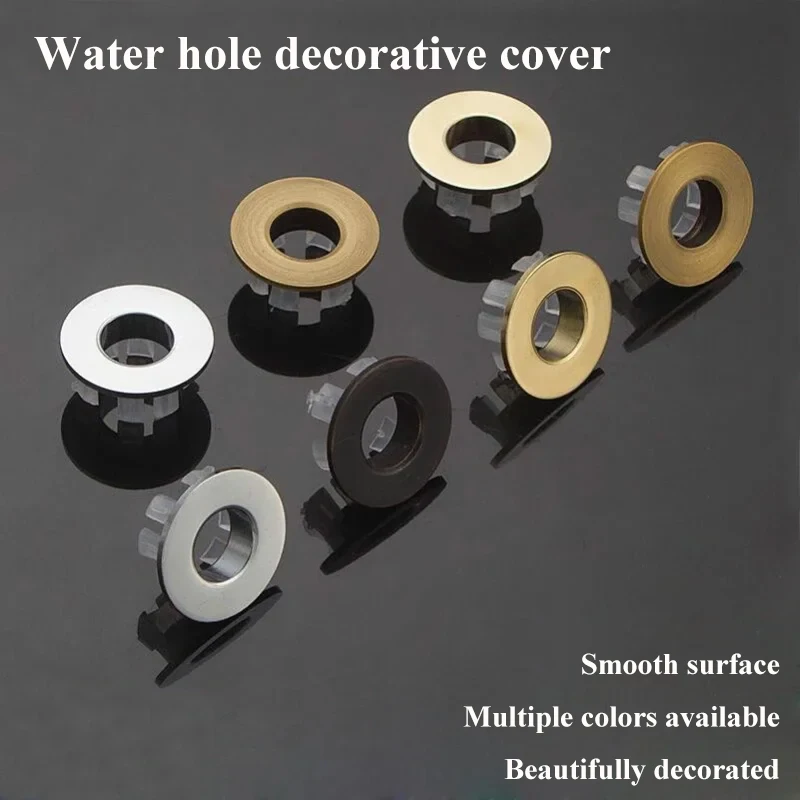 Overflow Cover Black Silver Gold Vintage Bronze Brass Bathroom Basin Faucet Sink With Six-foot Ring Insert Replacement