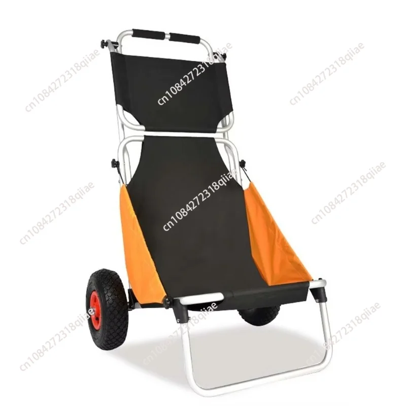 Folding Hand Cart for Camping, Outdoor Jogging Car, Small Trailer, Fishing Car, Black Pit Cart