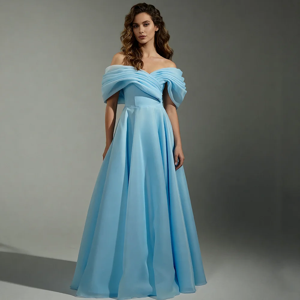 

Elegant Blue A-line Evening Dress Long Prom Dress Luxury Formal Gown Women Bespoke Occasion Dresses for Special Occasions
