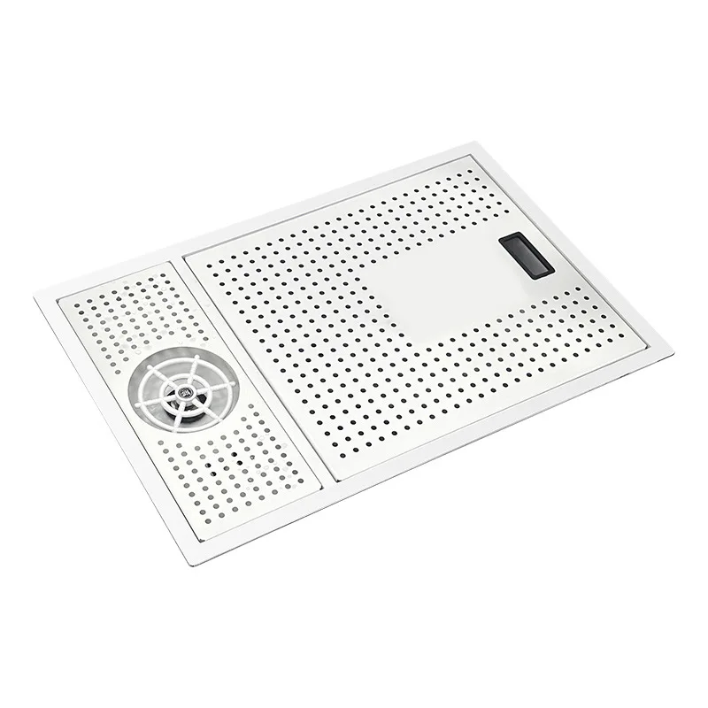 White stainless steel bar invisible sink with cover single sink cup washer hidden Nakajima vegetable basin