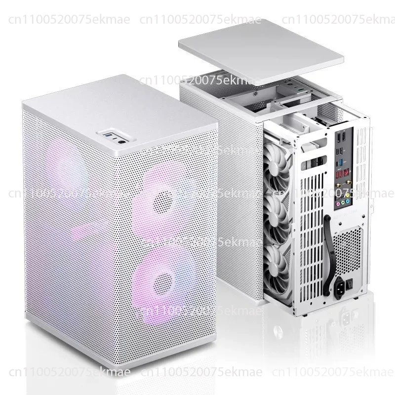 for VR3 Mini-ITX Case, Upright Tower Chassis Support 240/280mm Water Cooling, Compact Small Form Factor PC