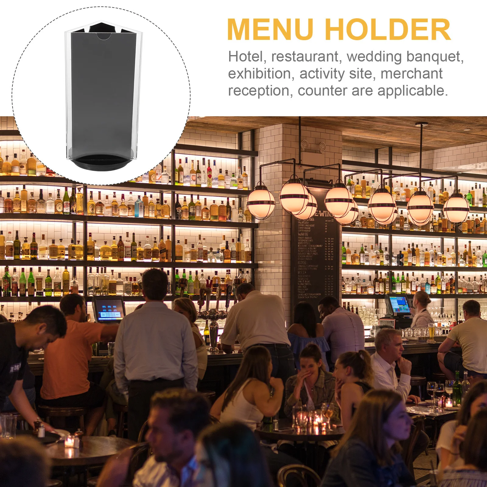 Rotatable Acrylic Sign Holder Menu Display Stand for Restaurant Tabletop Paper Photo Note Holder Menu Display Stand