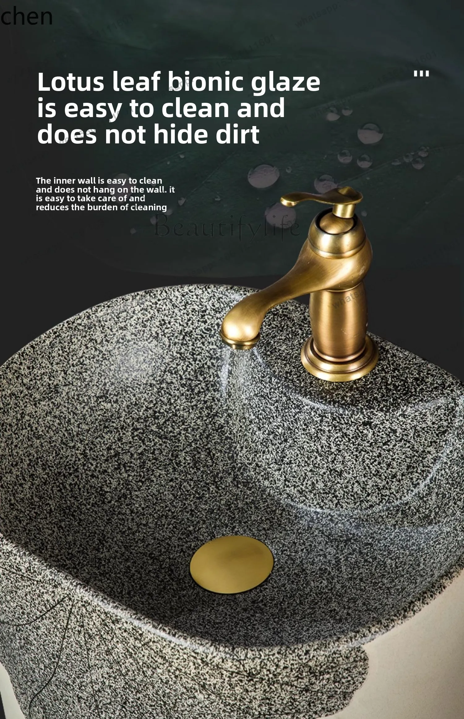 Ceramic Pedestal Basin Bathroom Small Apartment Washbasin Integrated Sink Courtyard Outdoor Floor-standing Wash Basin