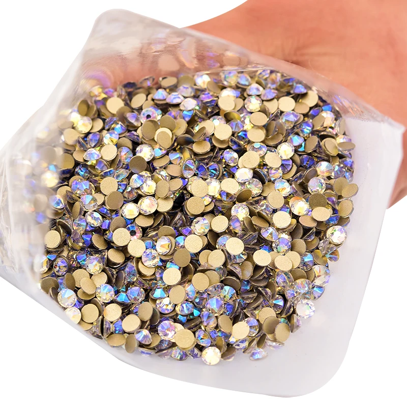 BOBOHOO 2088 Großpackung Glas-Strasssteine, Nicht-Heißfix, Kristall-Flachsteine, 8 Große, 8 Kleine, 16-Schliff, für Nagelkunst und DIY-Bastelarbeiten – Detail 4