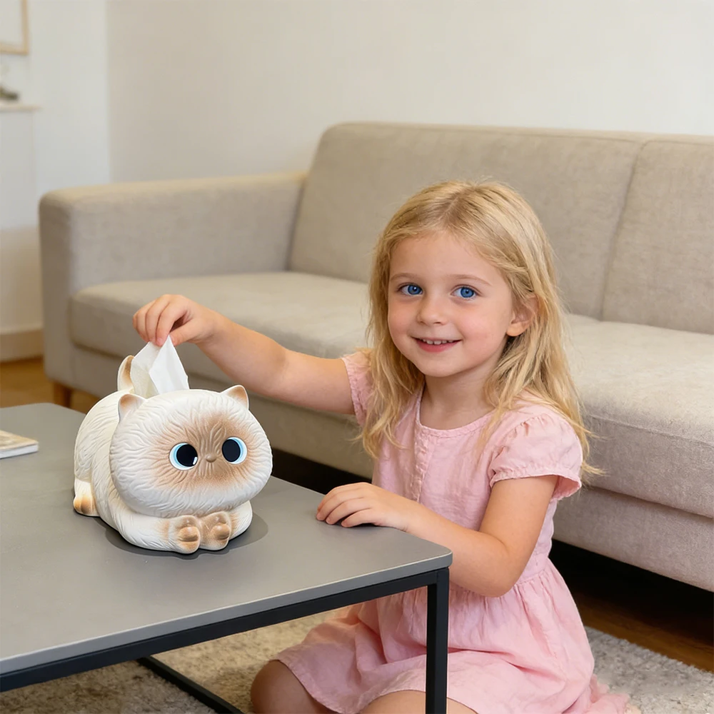 

Керамическая коробка для салфеток с изображением кота, дизайн с изображением котенка, настольный держатель для салфеток для гостиной, декоративный домашний органайзер для хранения