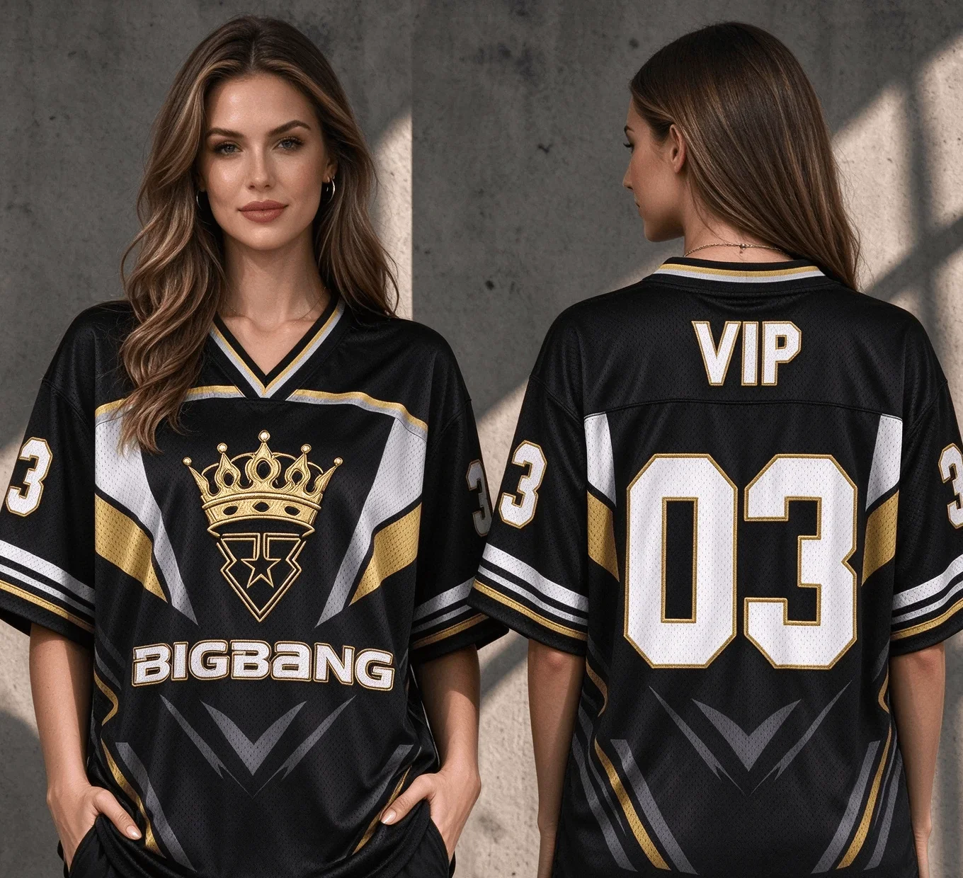 Women's 2026 World Tour Mixed Mesh Jersey Short Sleeve T-Shirt G-Dragon Concert Fan Apparel Family Matching 20th Anniversary