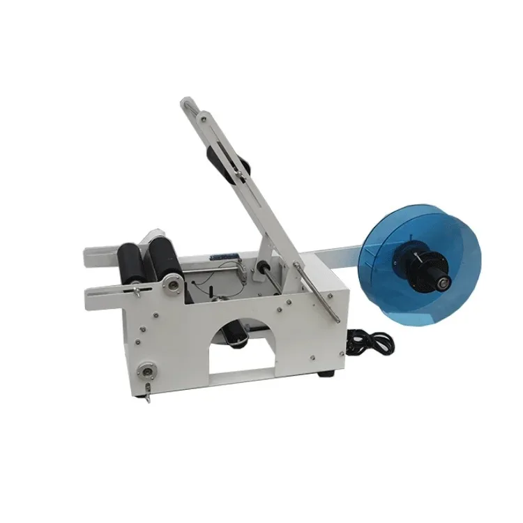 

Semi Auto Tabletop Labeler Round Glass PET Plastic Bottle Honey Jar Sticker Labeling Machine