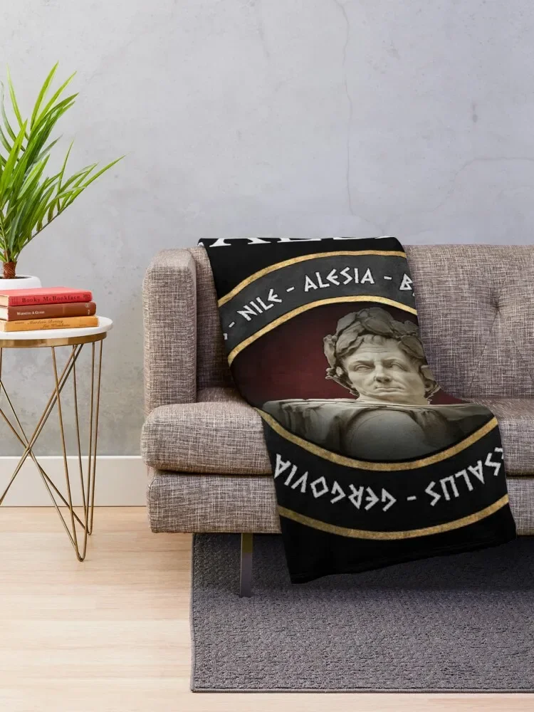 Gaius Julius Caesar Battles Ancient Roman History Throw Blanket Furrys Camping Polar blankets and throws Blankets