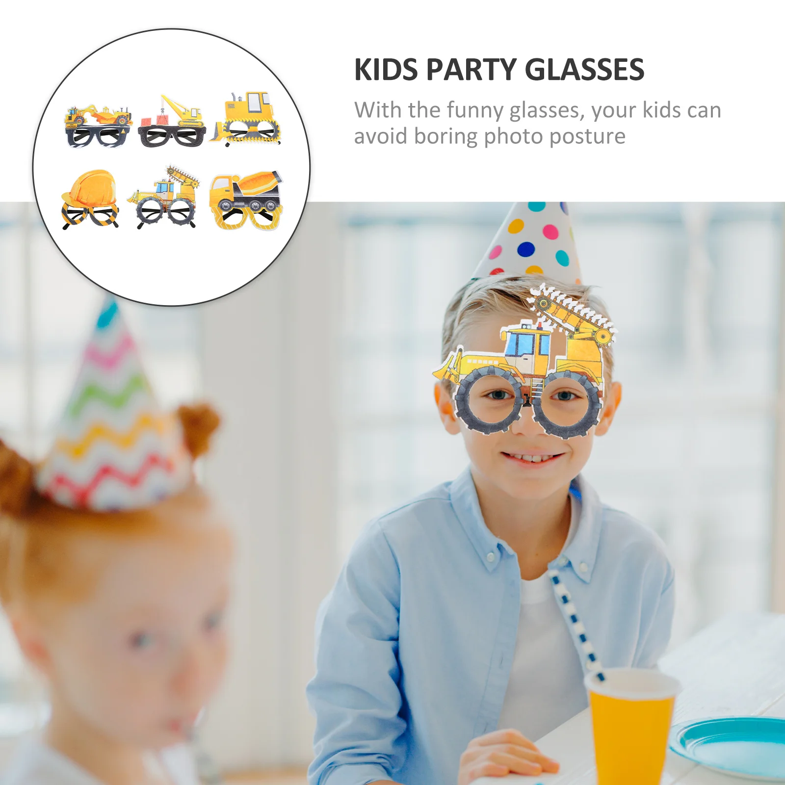 

6 пар автомобильных очков, детские праздничные очки, забавные тканевые очки для грузовиков, новинка, декоративный реквизит для детей, фестиваль