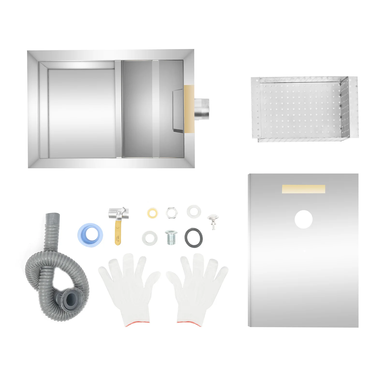 18-20L 35*25*23cm Oil Water Interceptor Grease Trap Waste Water Treatment Tool Kit for Restaurant Kitchen