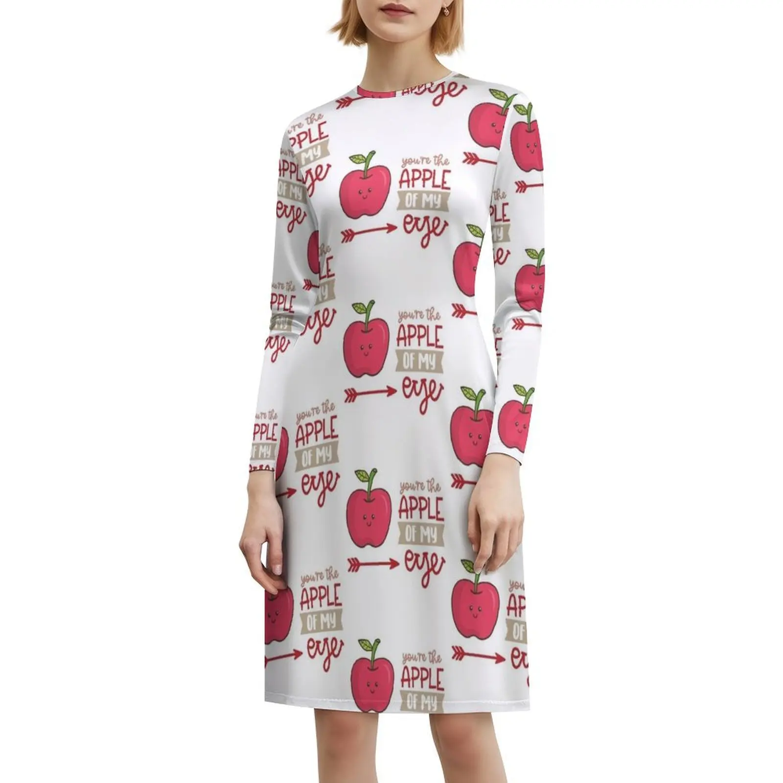 فستان كاجوال على الطراز الكوري من You're The Of My Eye للنساء، فساتين بسيطة يومية للمكتب للسيدات، اقتباس طعام فواكه، عبارة قائلا #6