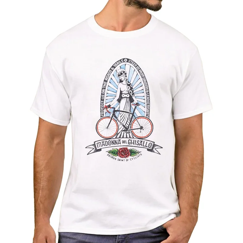 Short Sleeve Casual Tshirts Funny Tee Men 's Clothing Downtown Church Bikes T-Shirt Vintage Bicycle Printed Men Clothing summer