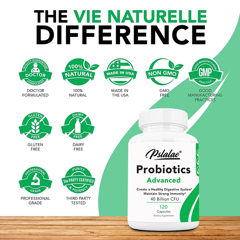 Capsules de probiotiques avancées - Soutient la digestion et la santé intestinale, soulage le gonflage