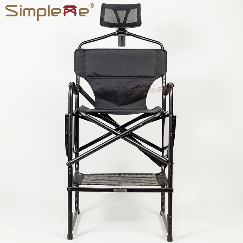 Simpleme 29inch Foldable Portable Tall Director Chair Professional Makeup Artist Chair With Headrest